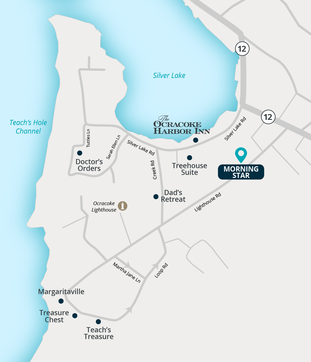 map indicating location of the morning star cottage