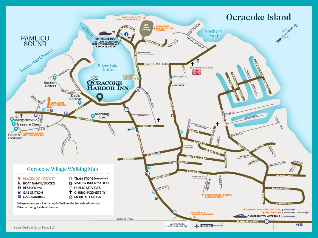 Ocracoke Island Walking Map